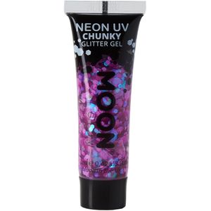 Moon Glow Neon UV Chunky Glitter Gel Purple 12ml