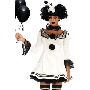 Clown Jurk Wit Zwart Dames Leg Avenue