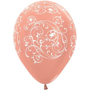 Ballonnen Filigree Metallic Rose Gold 30cm 25st