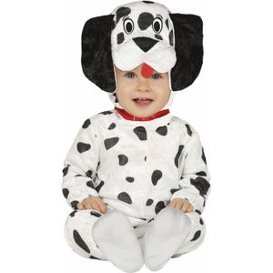Dalmatier Kostuum - Wit - Zachte Pluche - Capuchon Met Oren