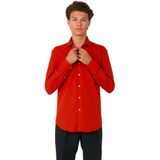 OppoSuits SHIRT LS Red Devil Tiener - Jongens Overhemd - Carnavalskleding - Effengekleurd - Rood - Maat: EU 134/140 - 10 Jaar
