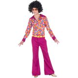 Hippie 60S Kostuum Roze Heren