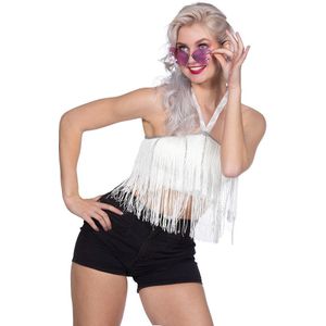 Wilbers Karnaval - Franjes Top - Wit - Zachte Stretchstof