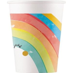 Bekers Regenboog 200ml 8st