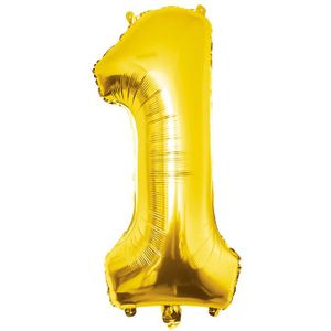 1 Jaar Cijfer Ballon Goud Leeg 86cm