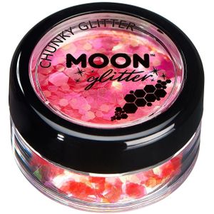 Moon Glitter - Iridescent Chunky Glitter - Rood - Cosmetische Glitter