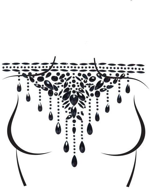 Zwarte Stickers Body Jewels Choker