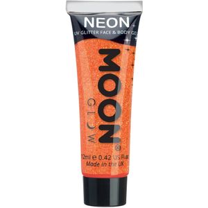 Moon Glow - Intense Neon UV Glittergel - Oranje - Voor Gezicht en Lichaam