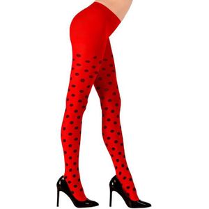 Lieveheersbeestje Panty Zwart Rood