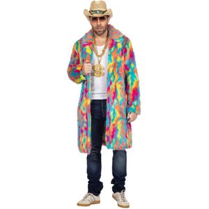 Gekleurde Bontjas Heren Lang