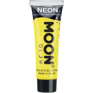 Moon Glow Neon UV Fine Glitter Gel Yellow 12ml