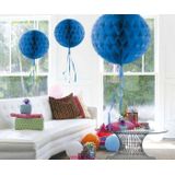 Folat Honeycomb Bol 30 Cm Papier Blauw - Perfect voor Themafeesten en Verjaardagen