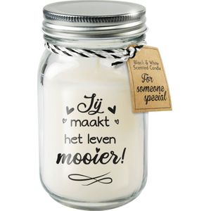 Black & White geurkaars - Jij maakt het leven mooier