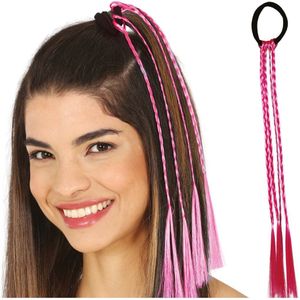Roze Hair Extension Vlechten 35cm 3st