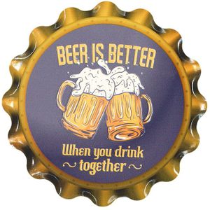 Bruine Onderzetters Beer Is Better 11cm