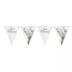 Evadollina Just Married Slinger – Bruiloftsdecoratie – Klassieke Letters – Binnen En Buiten – Gemakkelijk Ophangen – Herbruikbaar – Ideaal Als Huwelijkscadeau