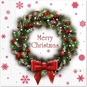 Kerst Servetten Merry Christmas 33cm 20st