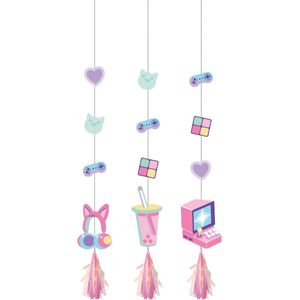 Gaming Party Hangdecoratie 91cm 3st