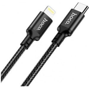 Hoco Charge&Sync USB C naar Lightning Kabel 2 Meter - Zwart