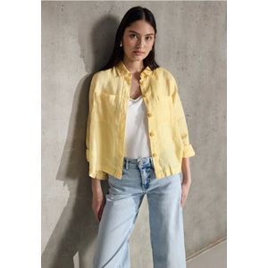 Street One Studio Dames Linnen overhemd blouse in Geel, in size: 44