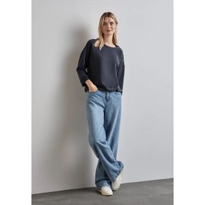 STREET ONE - Shirt - Night sky blue - Silk Look - Knoopsluiting