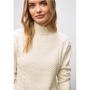 Street One Dames Jumper met kabelpatroon in Beige, in size: 34