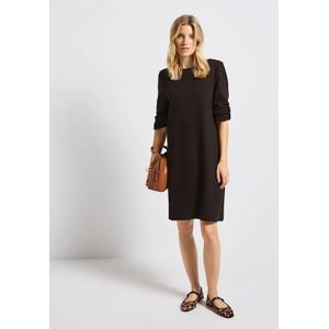 Street One Dames Effen jersey jurk in Bruin, in size: 34