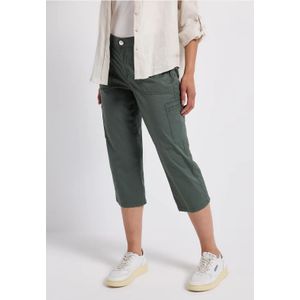 Street One Dames 3/4 satijnen broek met zakken in Groen, in size: 42