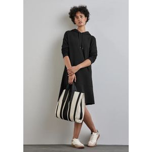 Street One Dames Sweaterjurk met volant in Zwart, in size: 34