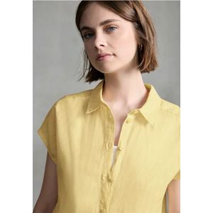 Street One Studio Dames Linnen mix overhemd blouse in Geel, in size: 34
