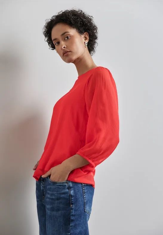 Street One - Chiffon Blouse - Rood - Dames