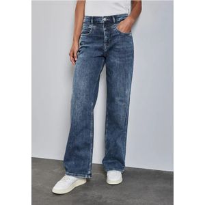 Street One Dames Jeans met wijde pijpen in Blauw, in size: 29