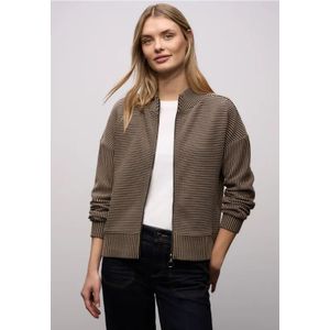 Street One Dames Tweekleurig gestructureerd jack in Bruin, in size: 34