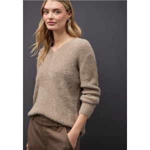 Street One - Zachte Trui - Beige - Dames - V-hals