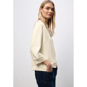 Street One Dames Silk-Look Shirt met ritssluiting in Beige, in size: 34