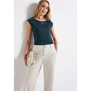 Street One Dames Shirt met uitsnijding in Turkoois, in size: 34