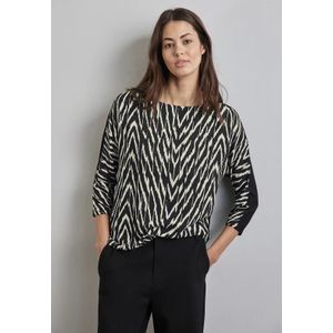 Street One Dames Bedrukt overhemd in Zwart, in size: 34