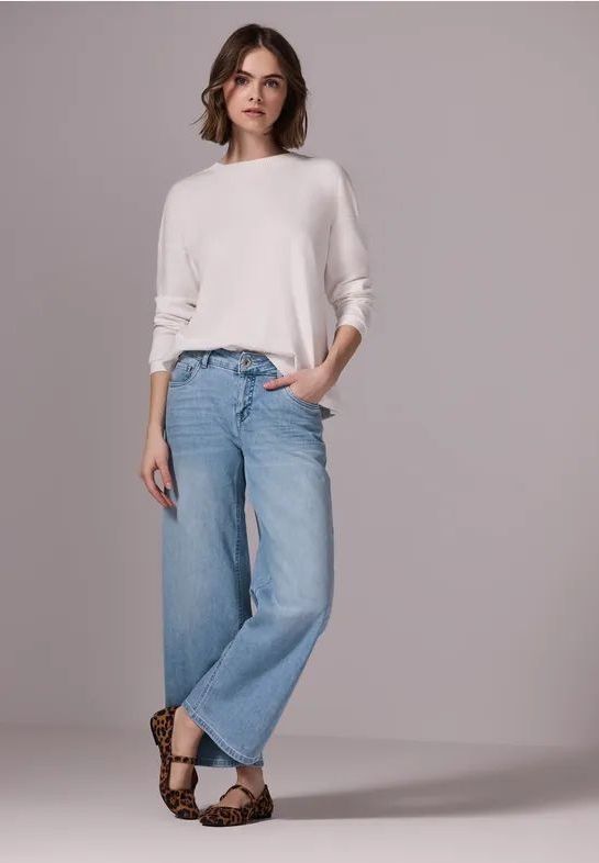 Street One Studio Dames Jeans broek in Blauw, in size: 24