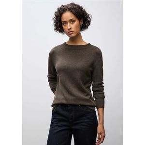 Street One Dames Trui met rolrand in Bruin, in size: 34