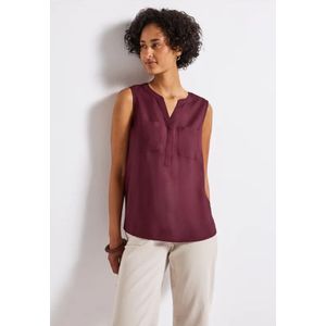 Street One Dames Blousetop met borstzakken in Rood, in size: 34
