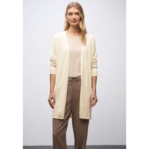 Street One Dames Lang fijn gebreid vest in Beige, in size: 34