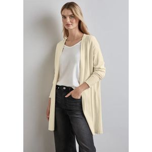 Street One Dames Lang fijn gebreid vest in Beige, in size: 40