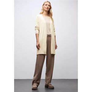 Street One Dames Lang fijn gebreid vest in Beige, in size: 34