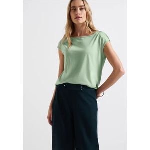 Street One Dames Shirt met boothals in Groen, in size: 40
