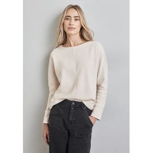 Street One - Dames Shirt - Wit - Lange Mouwen - Stretchy Materiaalmix