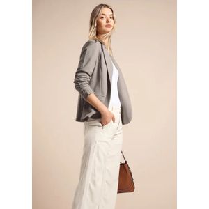 Street One Dames Basic blazer met plooien in Beige, in size: 42