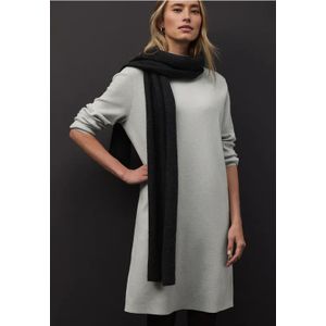 Street One Dames Gebreide jurk met col in Grijs, in size: 38