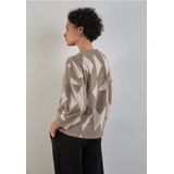 Street One - Dames - T-shirt - Bruin - Fluffy Materiaal