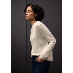 Street One Dames Trui met rolzoom in Beige, in size: 34
