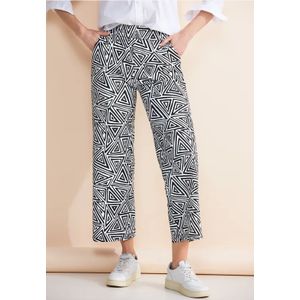 Street One Dames Loose fit broek met print in Zwart, in size: 36